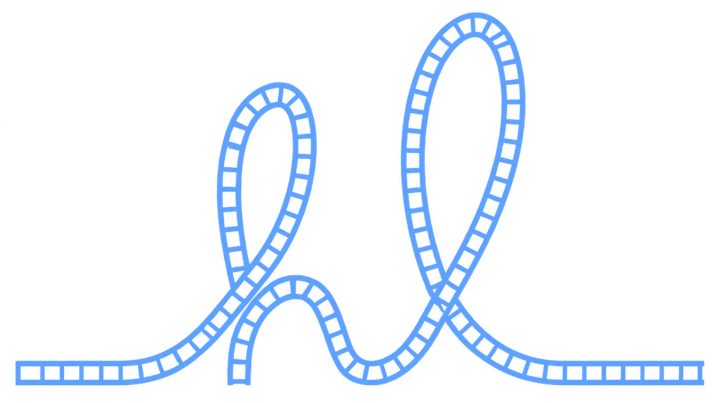 Heartline logo concept: a lowercase “hl” drawn as one continuous roller coaster track.